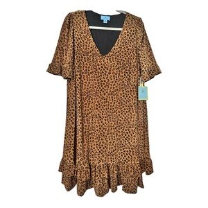 Nwt CeCe leopard print dress! Size 1x. Never worn!very cute dress!